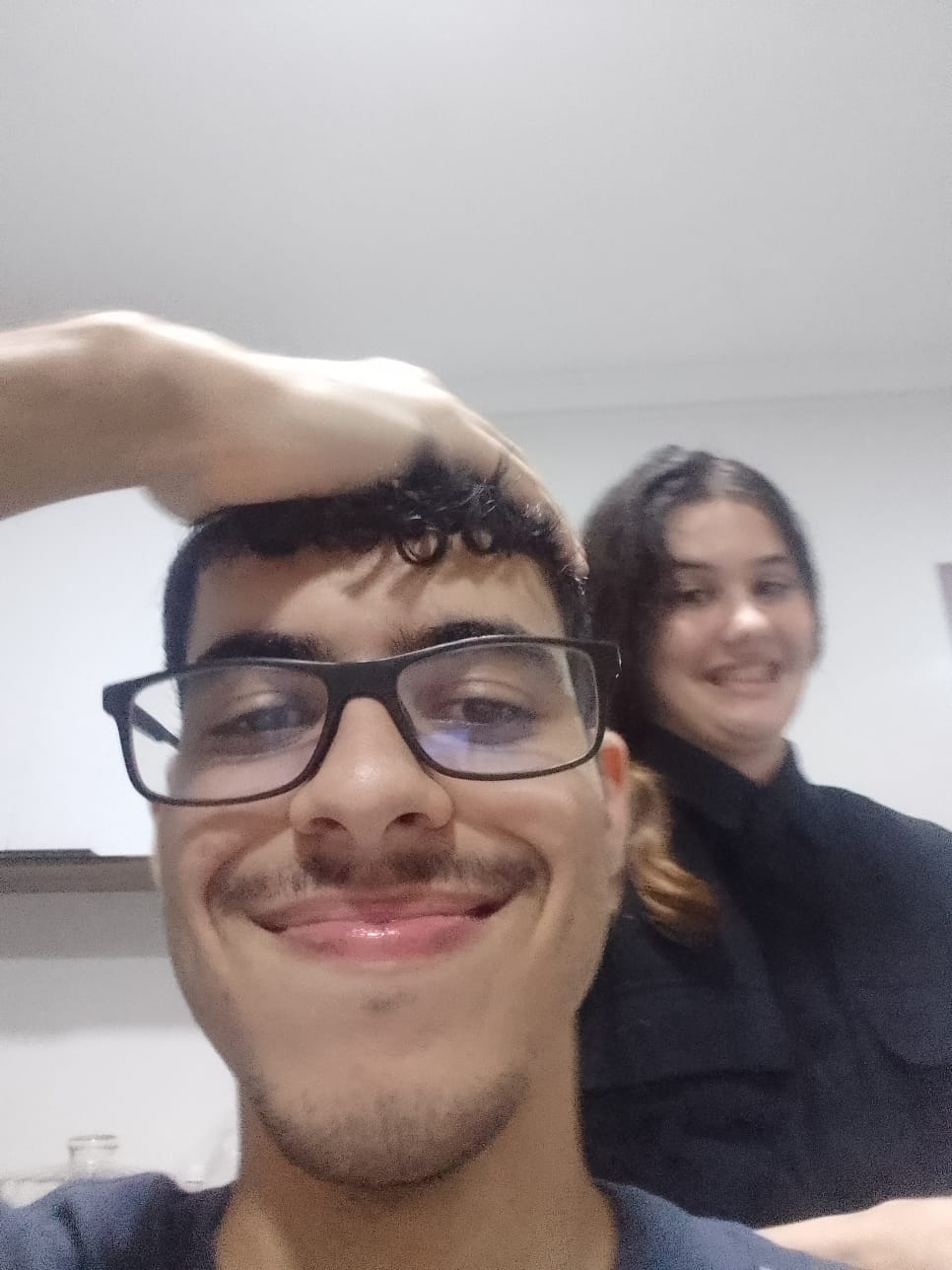 Selfie divertida em casa